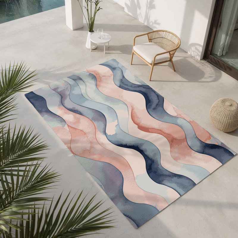 Tapis intérieur et extérieur Azure Serenity, Rectangulaire 3 pi x 5 pi
