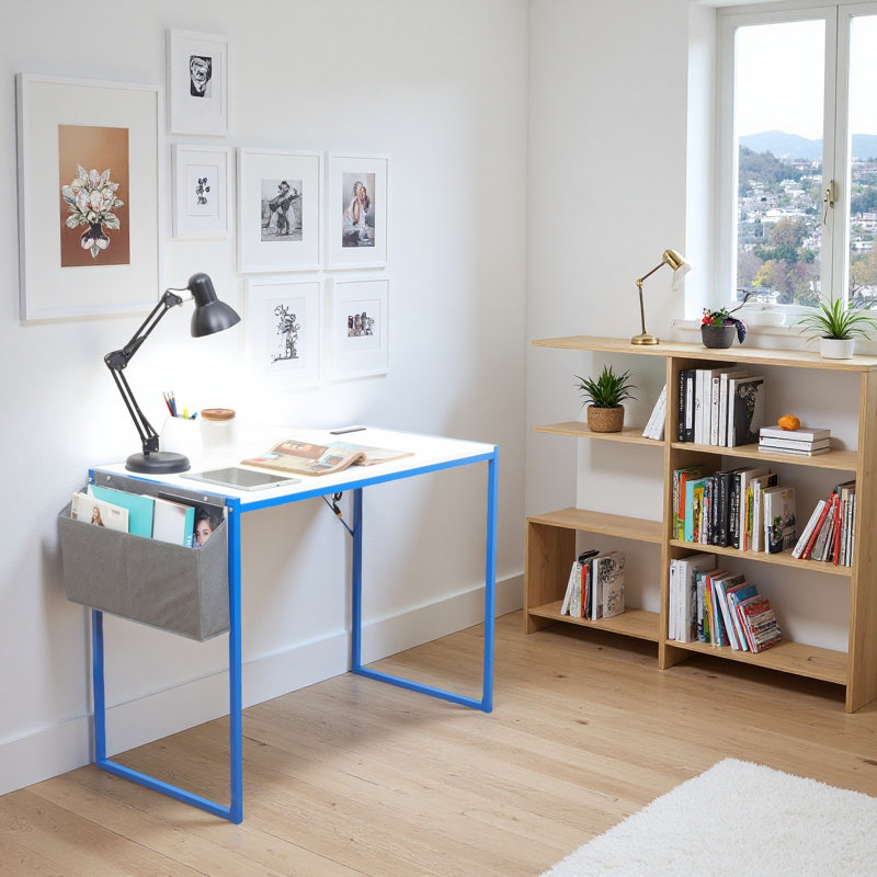 Bureau d'étude Parinita - Station de travail élégante et élégante pour les petits espaces, H 30 po x l 31,5 po x P 18,9 po