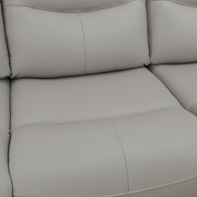 Gray Breathable Leather Recliner Sofa
