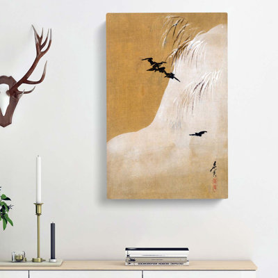 Birds in the Snow by Shibata Zeshin - Wrapped Canvas