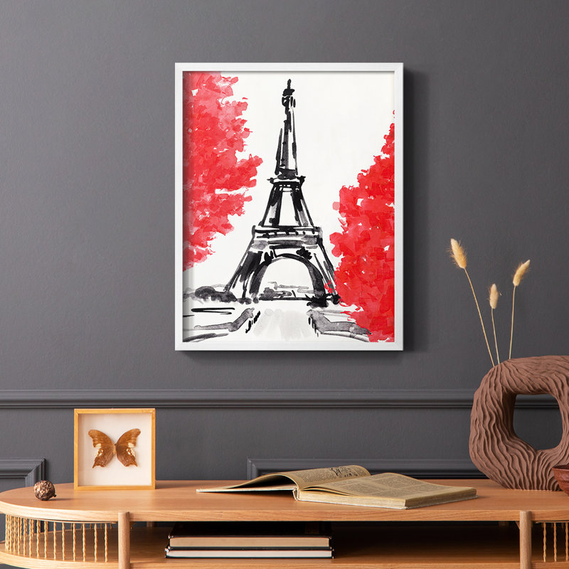 Day in Paris II, reproduction encadrée - bois massif, Blanc, H 28 po x l 22 po