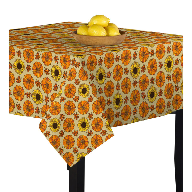 Gundolf Fall Pumpkins Sunflowers Tablecloth, 70" x 70"