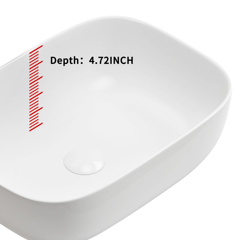 Petit lavabo vasque en porcelaine au-dessus du comptoir