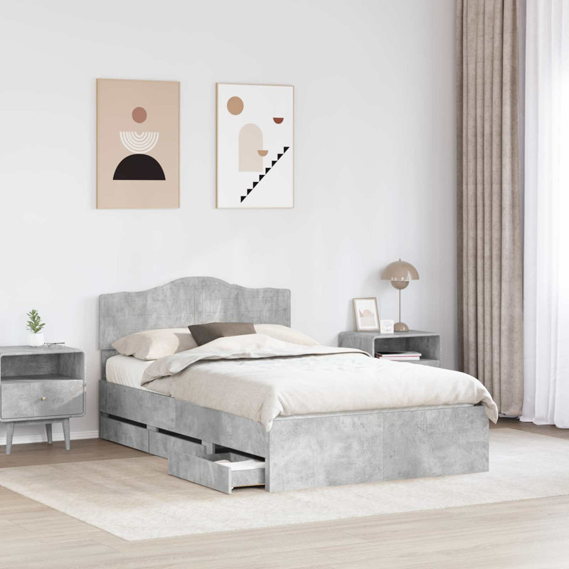 Bed, Double (4'6), Concrete Grey