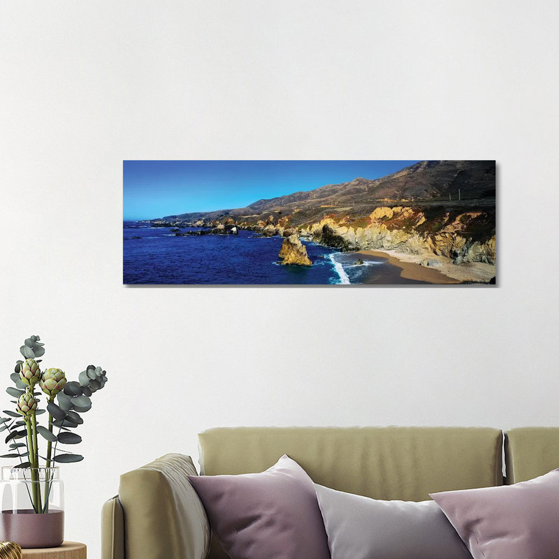 Rock Formations On The Coast, Big Sur, Garrapata State Beach, Monterey Coast, California, USA II by Panoramic Images - Wrapped Canvas Panoramic Print