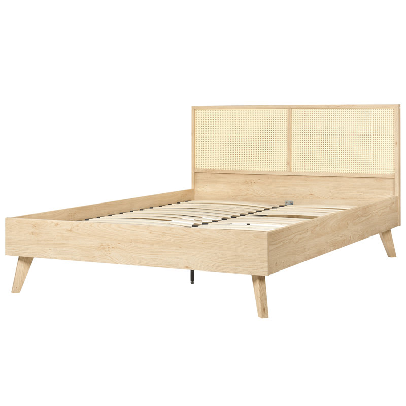 Adedapo Bed, European Double (140 x 200cm), Light Wood