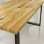 Isaias Oak Rectangular Wood Top Dining Table with Steel Base-1855575153-1855575158