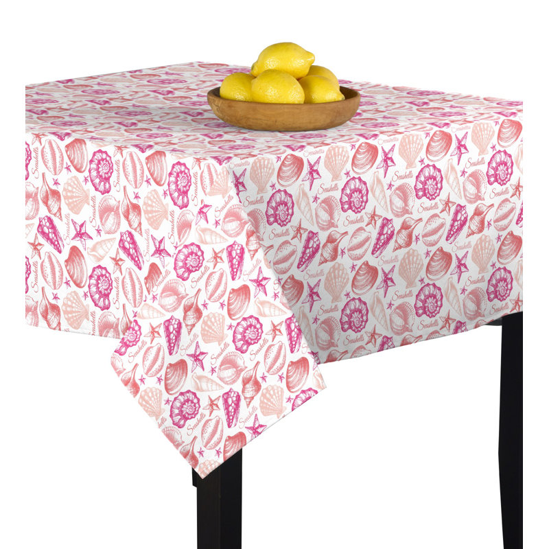 Odette Geometric Square Tablecloth, Pink