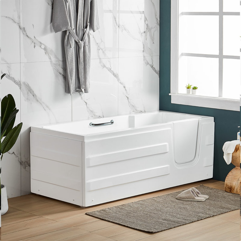 Cabine de baignoire en forme de D sans cadre de l 30 po x H 24 po Lindani, Droite