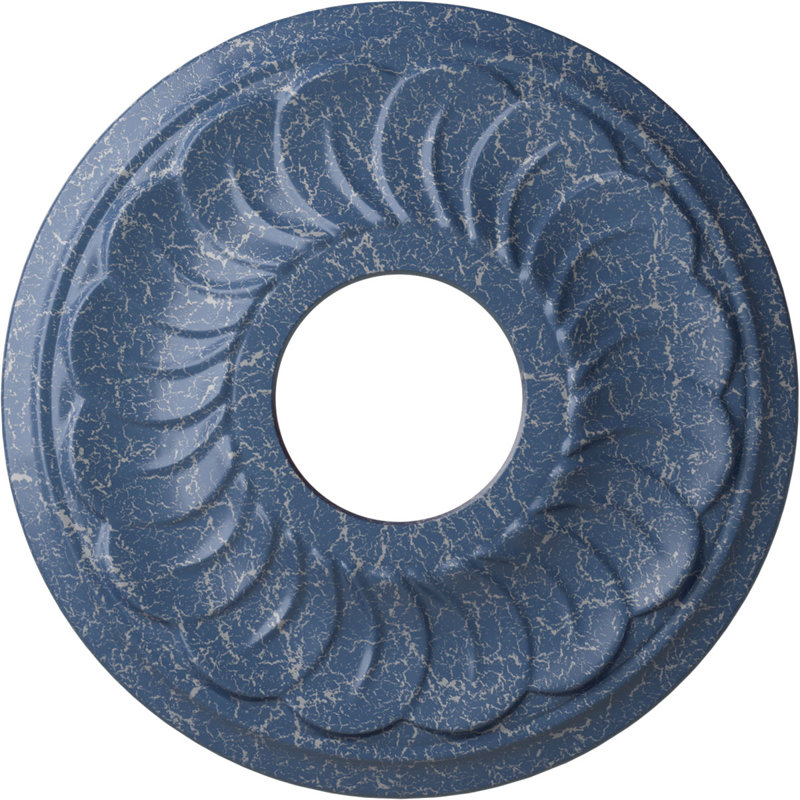 Médaillon de plafond Endurathane Acanthus, P 11 3/8 po x P 2 po, fini désert Gobi peint à la main, Americana craquelé