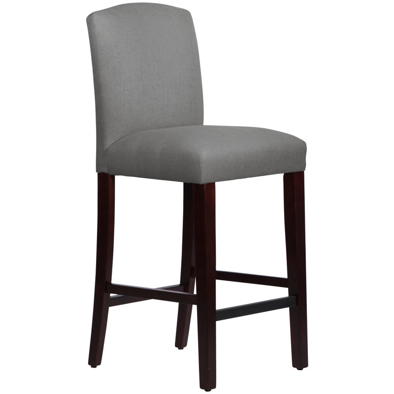 Tabouret de bar et de comptoir April, Tabouret de bar (siège d'une hauteur de 31 po), Lin classique gris, Espresso