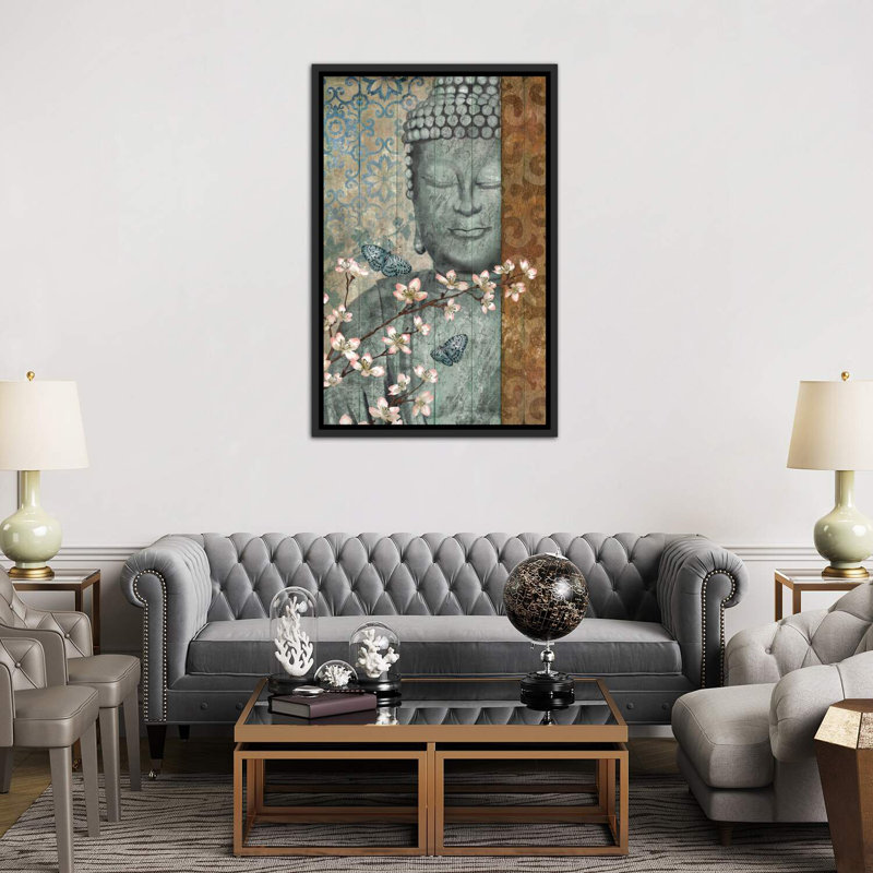 «Buddha» par Conrad Knutsen, impression sur toile tendue, H 60 po x l 40po x P 1,5 po, Toile avec cadre noir