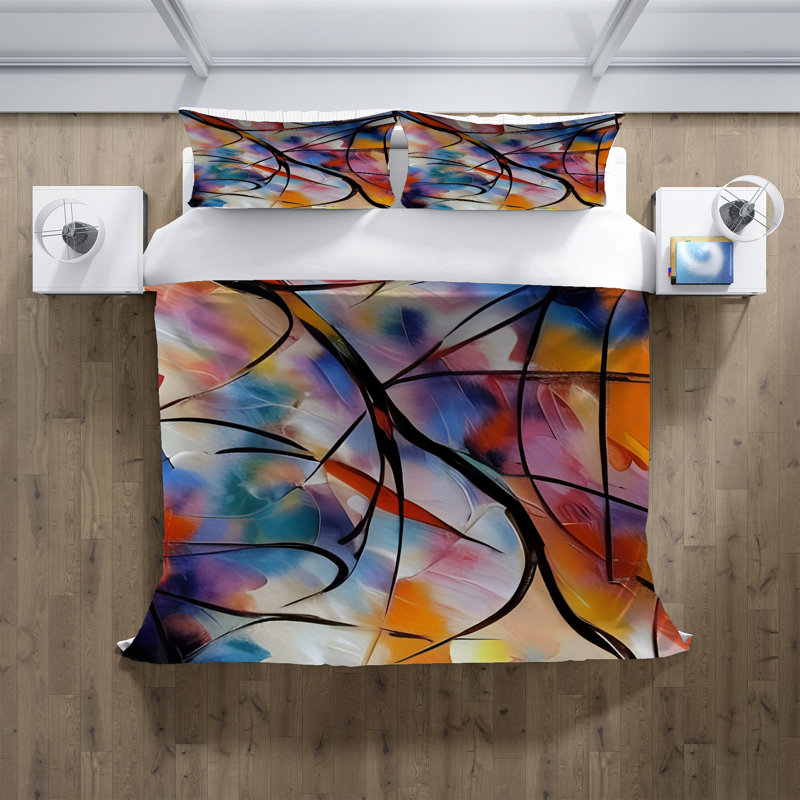 Polyester Abstract Duvet Cover, Housse de couette simple + 1 taie décorative pour