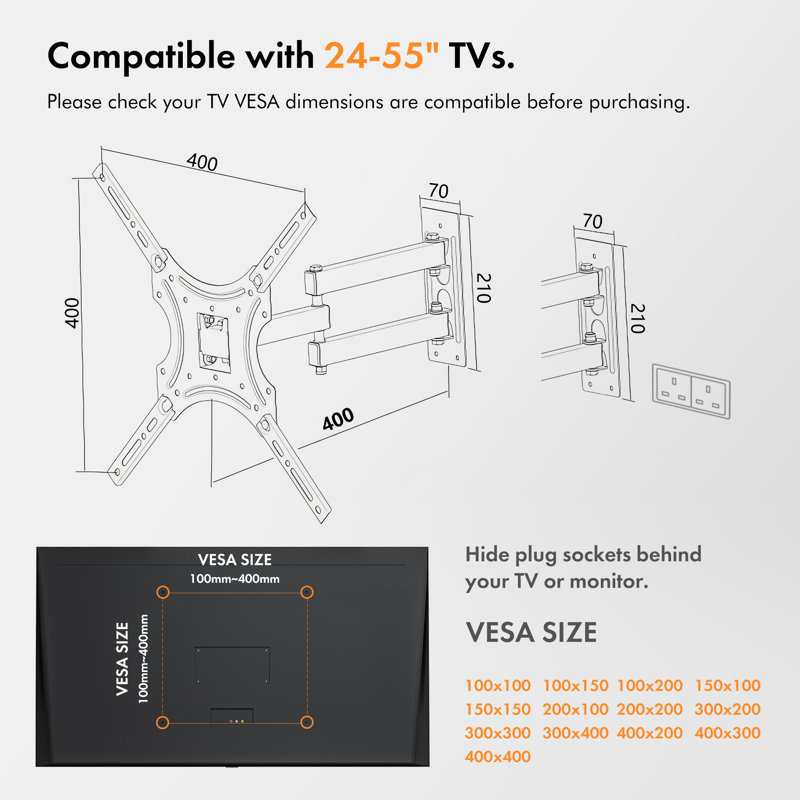 VonHaus Single Screen Wall Mount