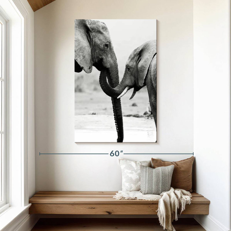 Brampt Mother And Baby Elephant, 48" H x 32" W
