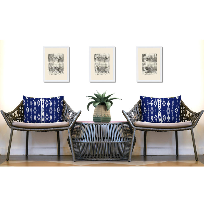 Oreiller réversible intérieur / extérieur Nita, 25 x 18, Navy Blue