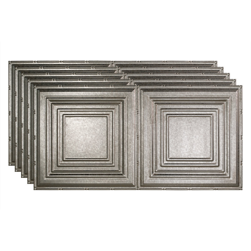 Panneau de plafond décoratif en vinyle 3 pi x 4 pi FASÄDE, Acier galvanisé