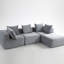 Compressé à 4 sièges gris avec velours côtelé doux, tout design, sans assemblage, ajustement modulaire pour les espaces de vie principaux Tissu en velours côtelé, flexibilité