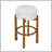 Vera Indoor Wooden Upholstered Barstool, Walnut Finish and Ivory Upholstery, Set of 2-636221279-636221272
