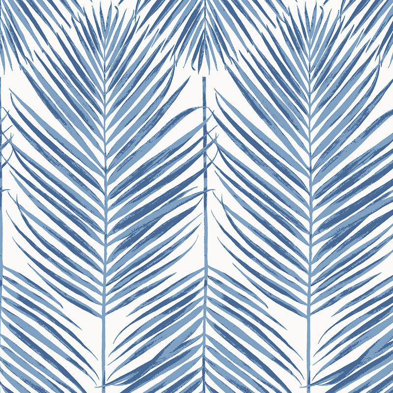 Rouleau de papier peint Jaydon, L 27 pi x l 27 po, Bleu côtier
