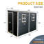 Remise de rangement extérieure 4 x 8 pi avec remise en résine de plancher à deux fenêtres, portes imperméables et verrouillables pour patio, cour, pelouse-129674894-129674895
