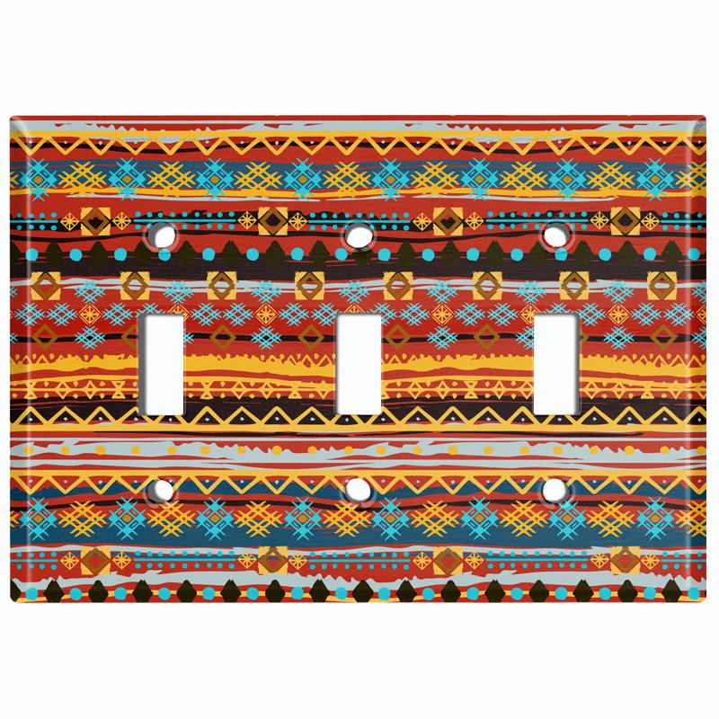 Patterned 3 - Gang Toggle Light Switch Standard Wall Plate