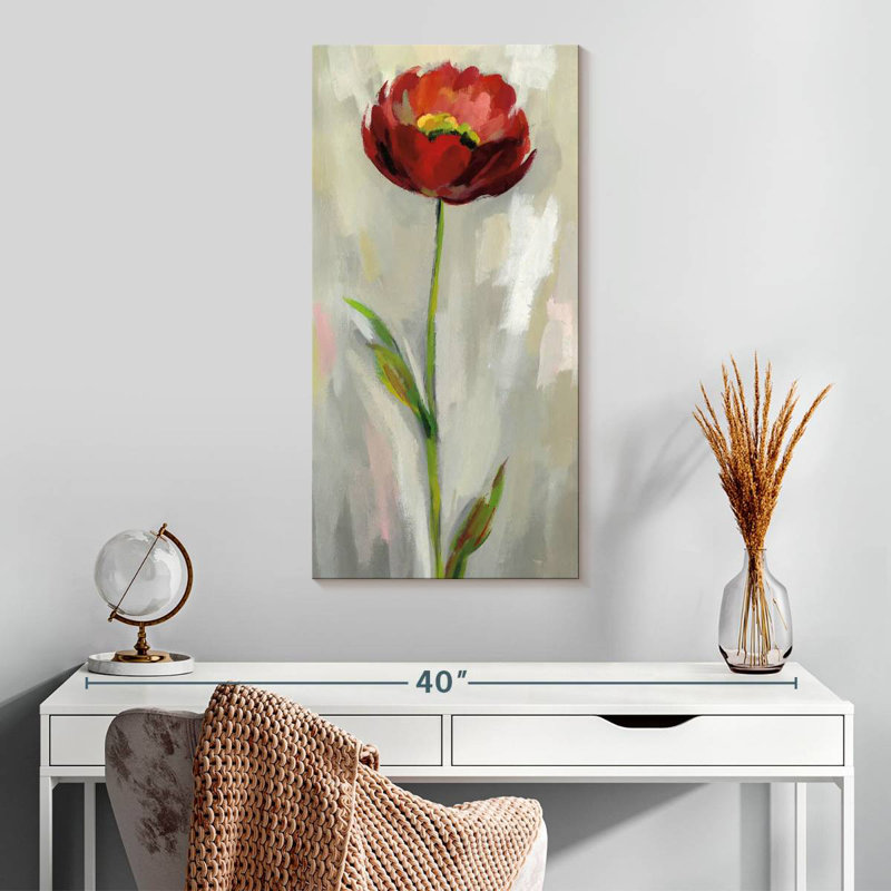 Fleur simple tige V, H 30 po x l 15 po