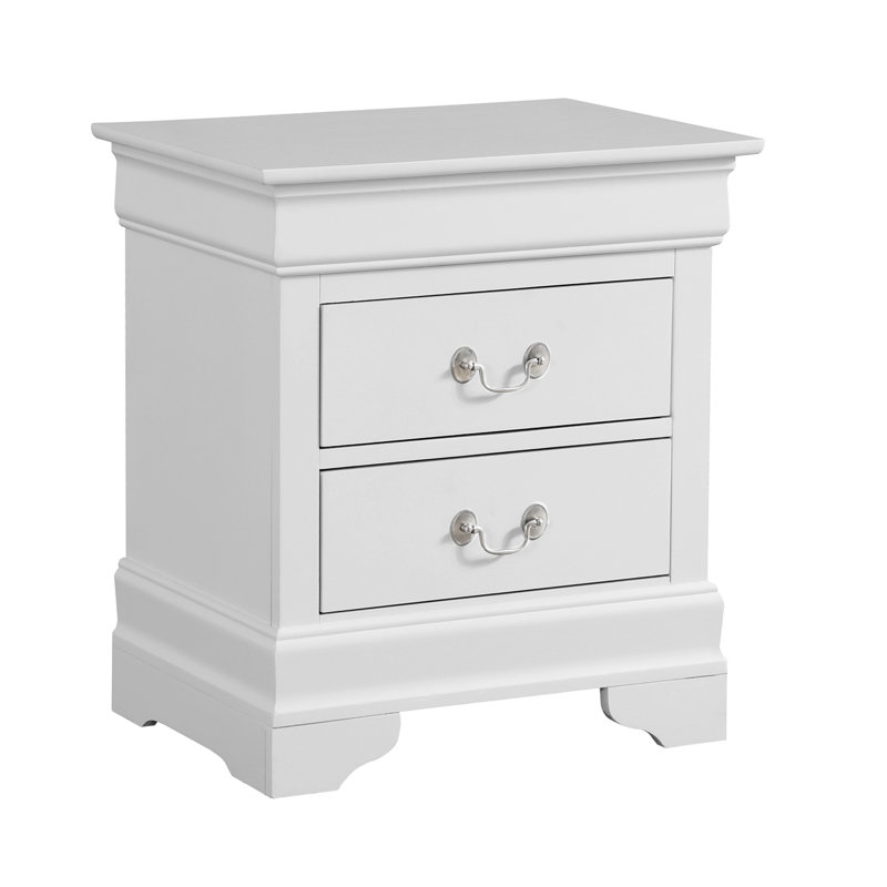 Table de chevet 2 tiroirs Jeffreys, Blanc