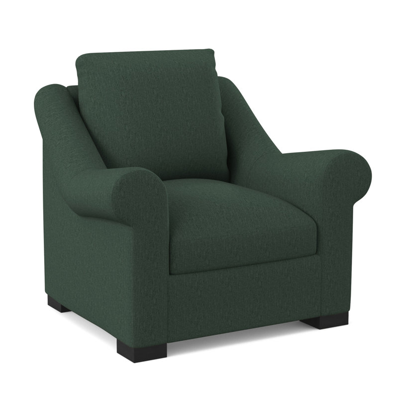 Canyon Sunbrella® and Boucle Armchair, Elise Harbor 100% Polyester, Espresso