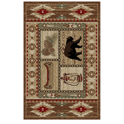 Tapis brun de style Sud-Ouest Seagle