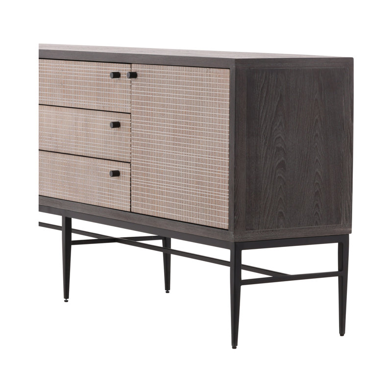 Furniture Classics Glacier Elm Wood Iron Storage Sideboard Buffet