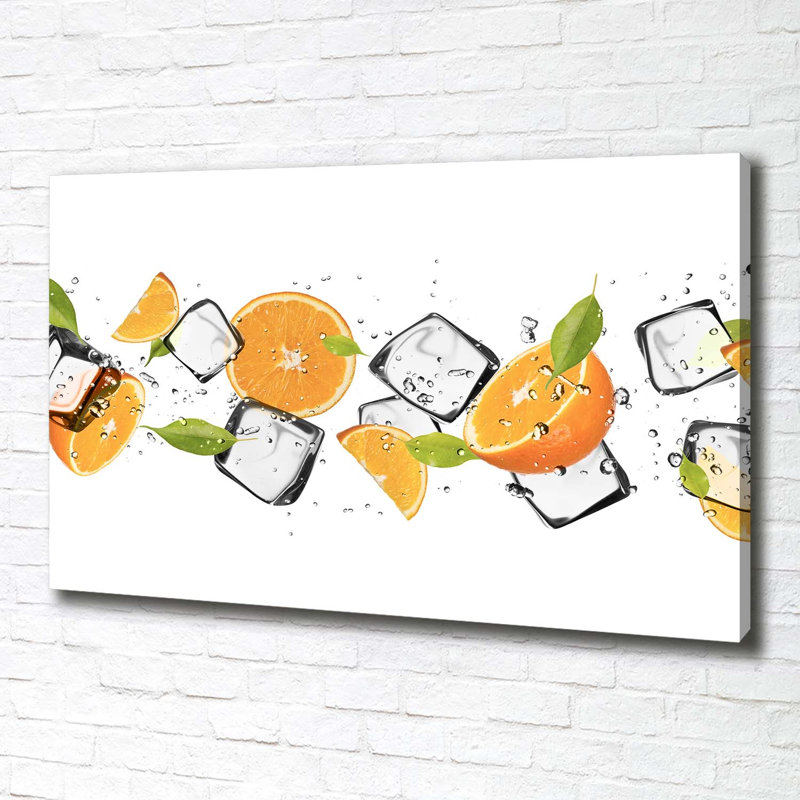 Oranges With Ice - Wrapped Canvas Print