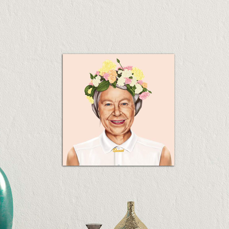 « reine elizabeth » par amit shimoni-impression, H 37 po x l 37 po x P 1,5 po, Toile tendue