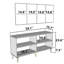 Buffet à 4 portes or / argent avec portes rainurées et cadre à panneau-345360449
