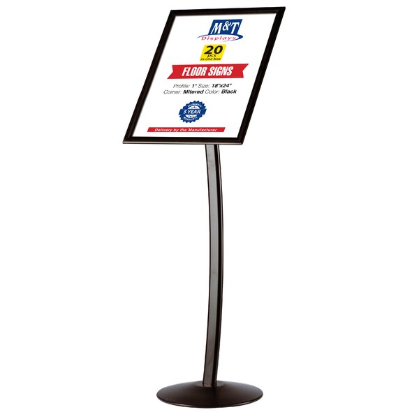 MT Displays Pedestal Curved Sign Holder | Wayfair