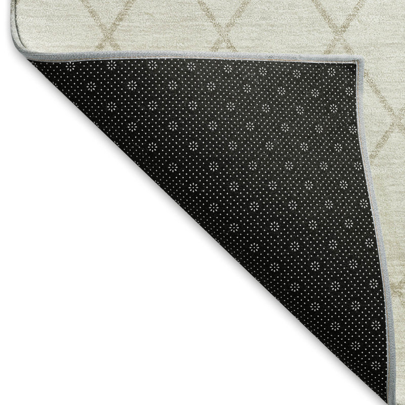 Premium Machine Washable Prisco Ivory Rug, Rectangle 1'8" x 2'6"