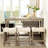 Brown Bar Table With Practical Power Strip And Rustic Look