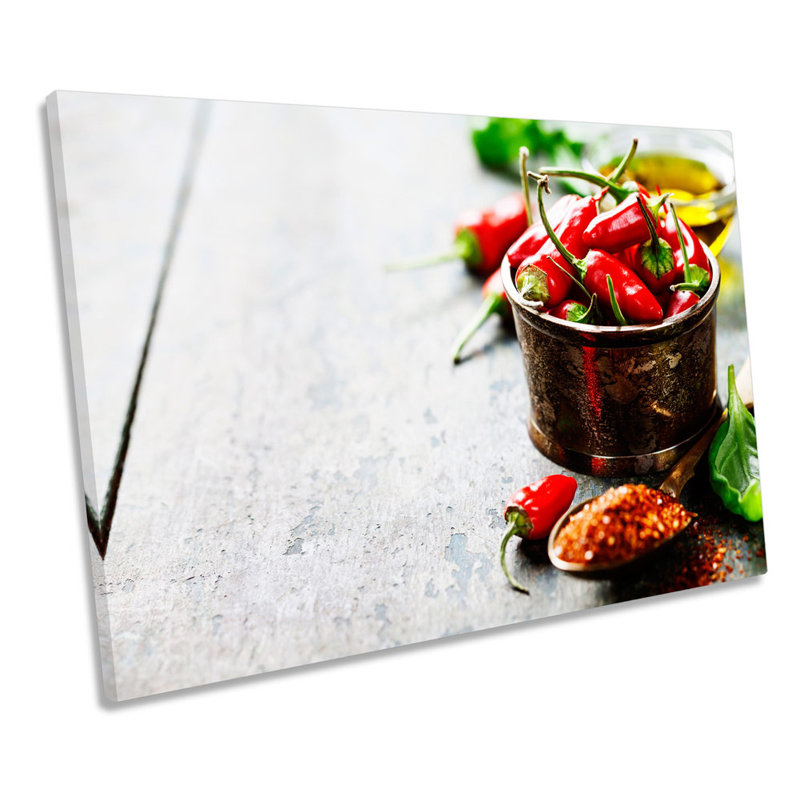 Hot Red Chilli Bowl Kitchen - Wrapped Canvas Print, 30.5cm H x 45.7cm W x 2cm D