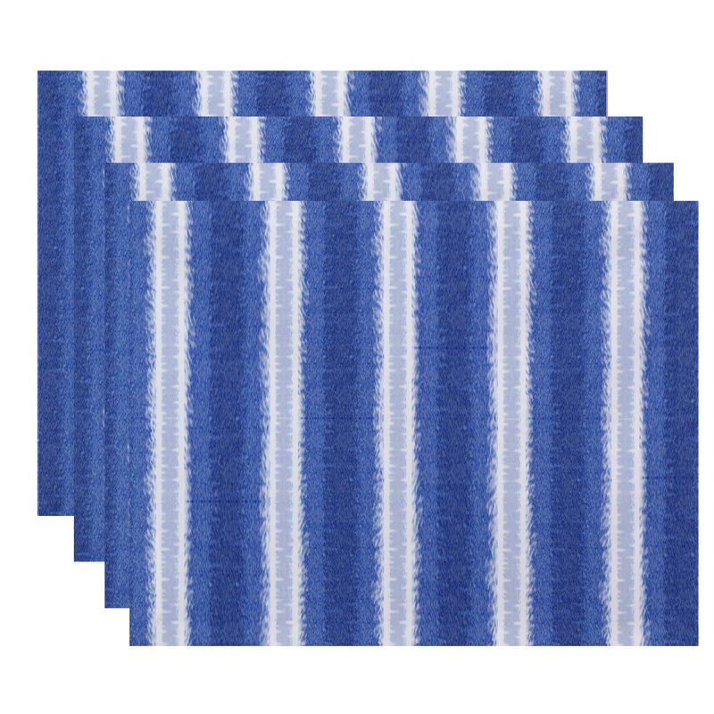 Ensemble de napperons 4 pièces Hatch Lines, Bleu