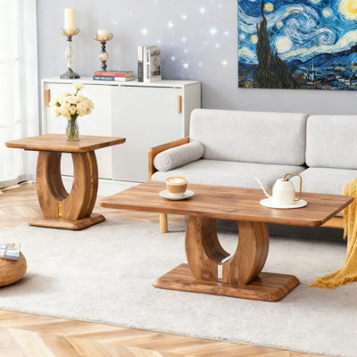 Wood Coffee Table,Modern Rectangle Coffee Tables for Living Room