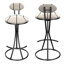 Tabourets de bar modernes à rayures, de 2 pour îlot de cuisine, légers, avec repose-pieds, base de 17,47 po, assemblage rapide en 12 minutes à l'intérieur du comptoir, coussin en mousse souple, structure en métal robuste,