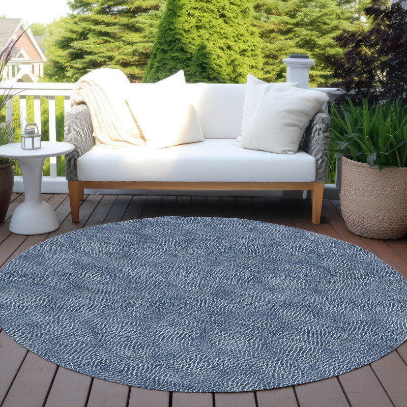 Machine Washable Indoor/Outdoor Chayden ACN1057 Rug, Round 8'