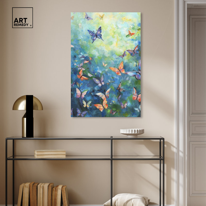 Art Remedy Aesthetic Butterflies Multicolor Canvas Wall Art, 24" x 36"