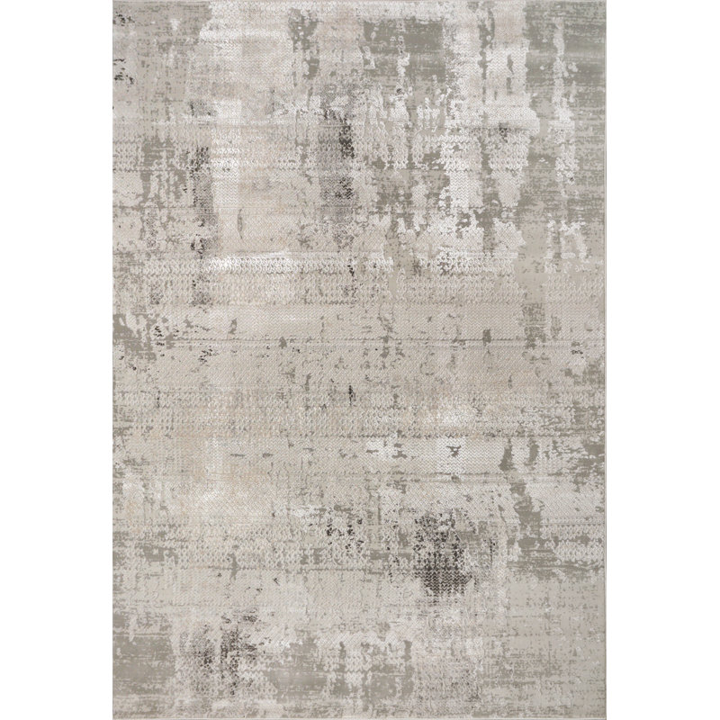 Tapis ivoire / gris Hayaa, Rectangle 9 pi 2 po x 12 pi
