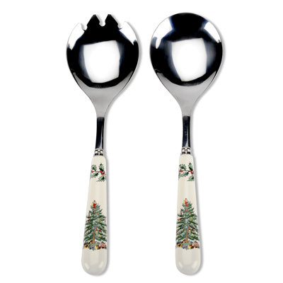 Spode Christmas Tree Salad Servers 10"