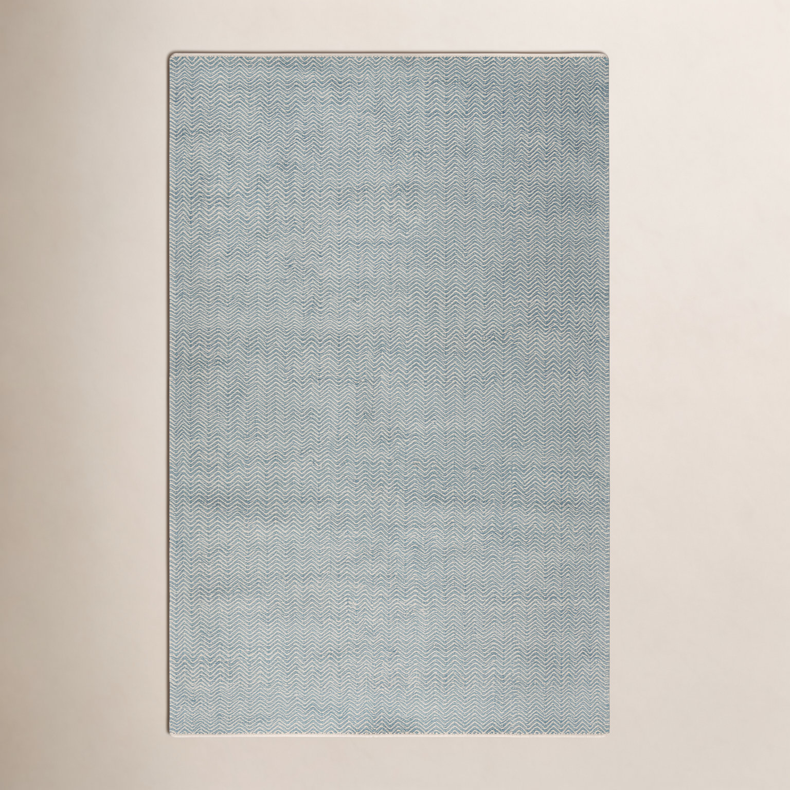Rita Green Hand-Woven Chevron Wool Rug, Rectangle 9' x 12'