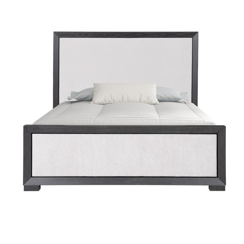 Schell Upholstered Panel Bed, King, Black