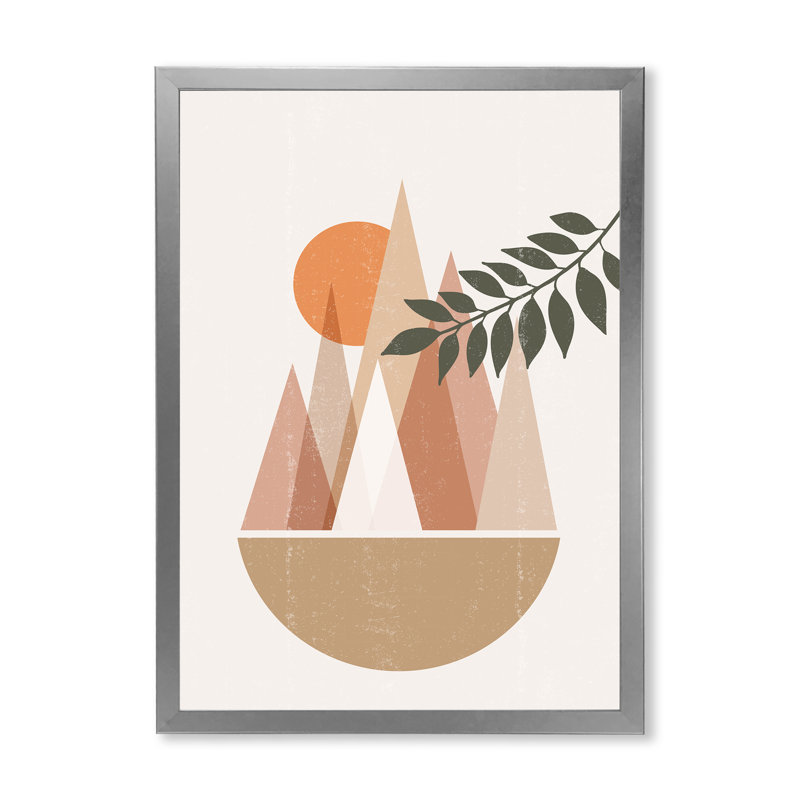 Abstrait soleil et lune dans les montagnes II - Photographie de cadre photo sur toile, H 20 po x l 12 po x P 1po