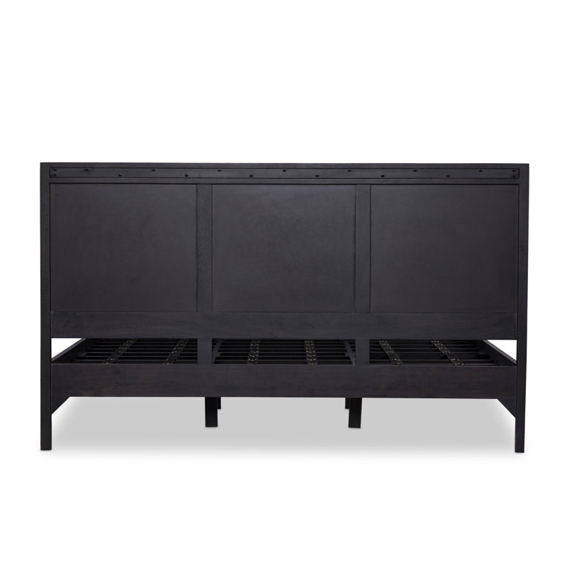 Sydney Bed, King, Black Wash W/ Black Cane