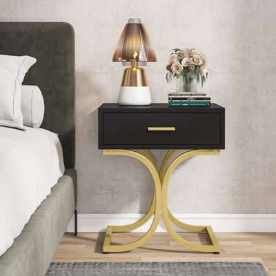 Celesse 45cm W Steel Bedside Table
